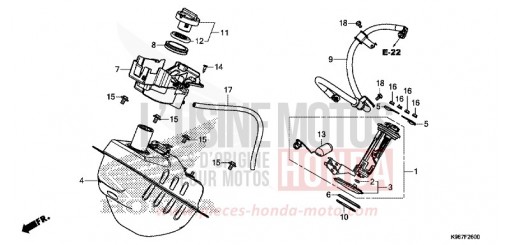 RESERVOIR A CARBURANT WW125AK de 2019